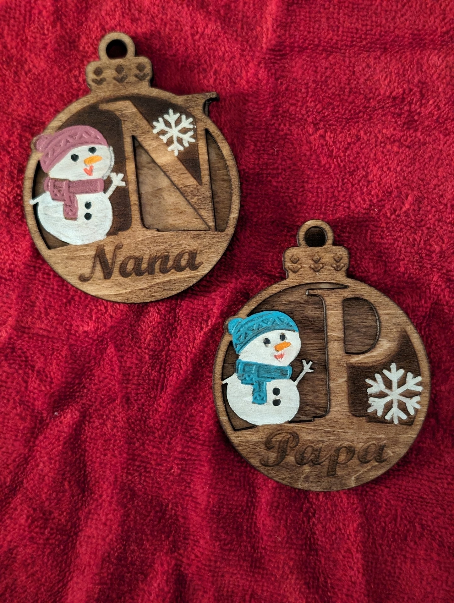 Personalized Custom Snowman Christmas Ornaments