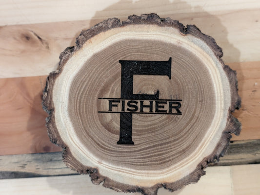 Wood Engraved Personalized Coasters